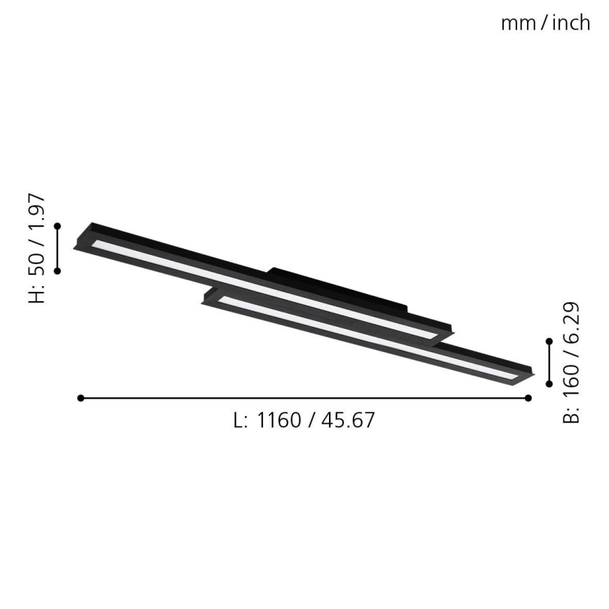 Eglo - Himmennettävä LED-RGB-kattovalaisin SALITERAS-C 2xLED/10W/230V