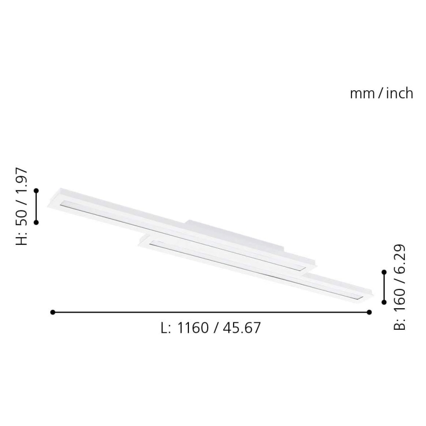 Eglo - Himmennettävä LED-RGB-kattovalaisin SALITERAS-C 2xLED/10W/230V