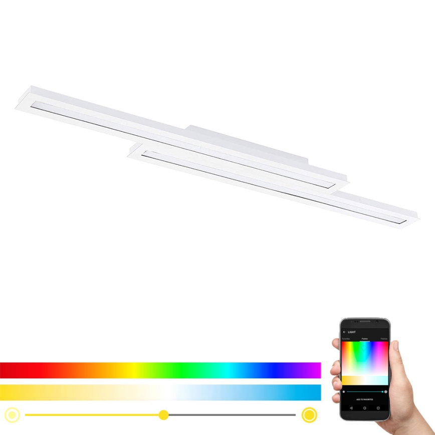 Eglo - LED RGB himmennettävä kattovalaisin SALITERAS-C 2xLED/10W/230V