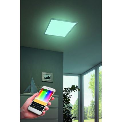 Eglo 99415 - Himmennettävä LED-RGB-kattovalaisin SALOBRENA-C LED/16W/230V + Kauko-ohjaus