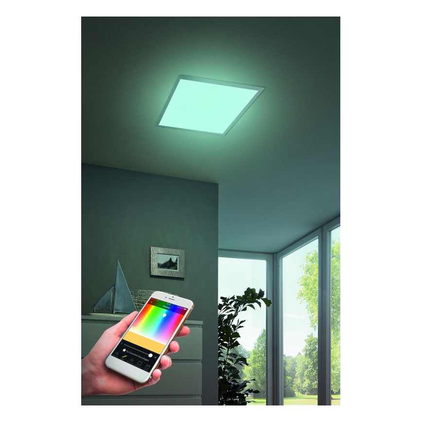 Eglo 99415 - Himmennettävä LED-RGB-kattovalaisin SALOBRENA-C LED/16W/230V + Kauko-ohjaus