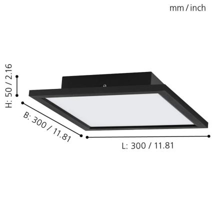 Eglo 99415 - Himmennettävä LED-RGB-kattovalaisin SALOBRENA-C LED/16W/230V + Kauko-ohjaus