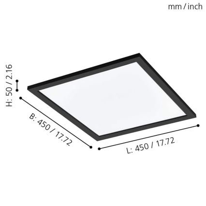 Eglo 99416 - Himmennettävä LED-RGBW-kattovalaisin SALOBRENA-C LED/20W/230V + Kauko-ohjaus