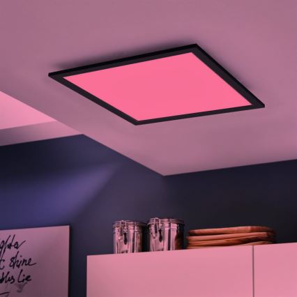 Eglo - Himmennettävä LED-RGB-kattovalaisin SALOBRENA-C LED/30,5W/230V + kauko-ohjaus