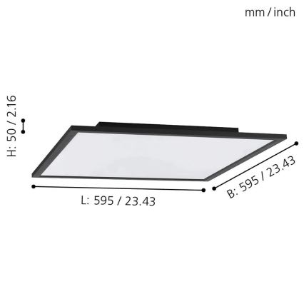 Eglo - Himmennettävä LED-RGB-kattovalaisin SALOBRENA-C LED/30,5W/230V + kauko-ohjaus