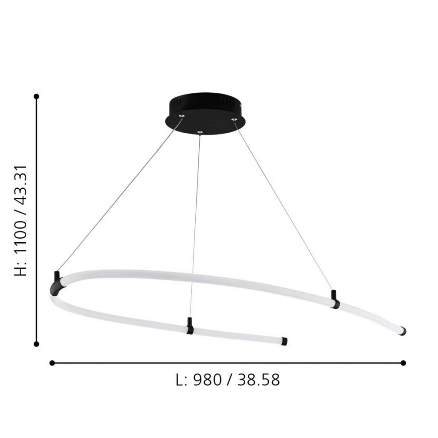 Eglo 99429 - LED-kattokruunu narussa ALAMEDILLA LED/27W/230V