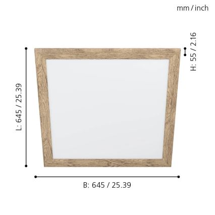 Eglo - LED-kattovalo LED/32W/230V 645x645 mm