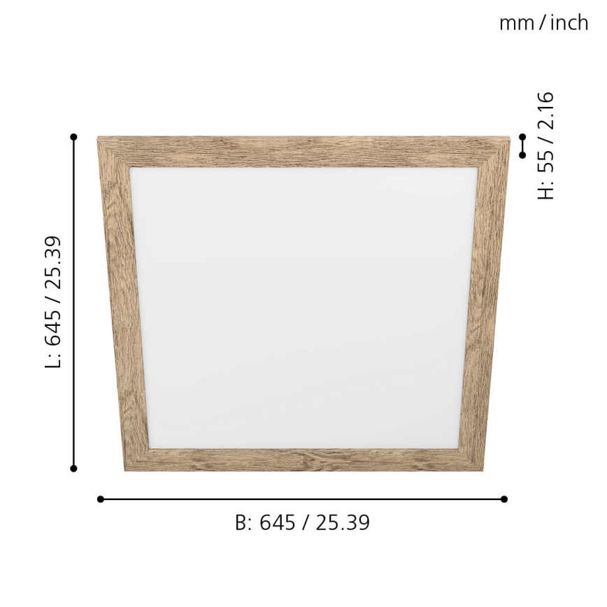 Eglo - LED-kattovalo LED/32W/230V 645x645 mm