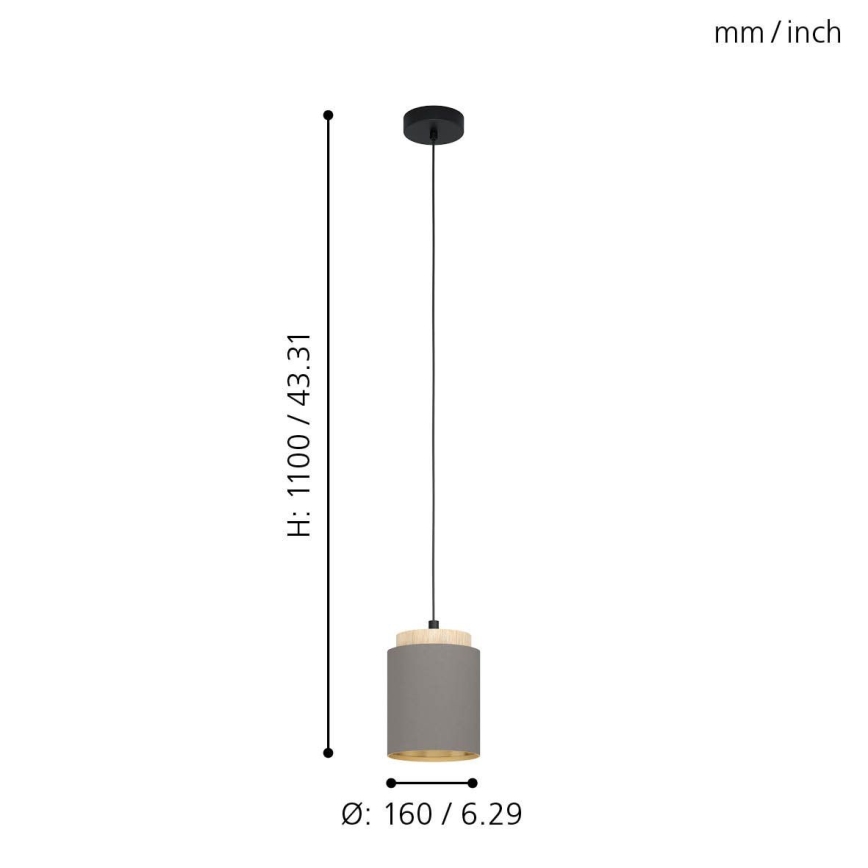 Eglo 99445 - Kattokruunu narulla ALBARIZA 1xE27/40W/230V