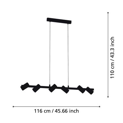 Eglo 99464 - Kattokruunu narulla GATUELA 6xE14/25W/230V