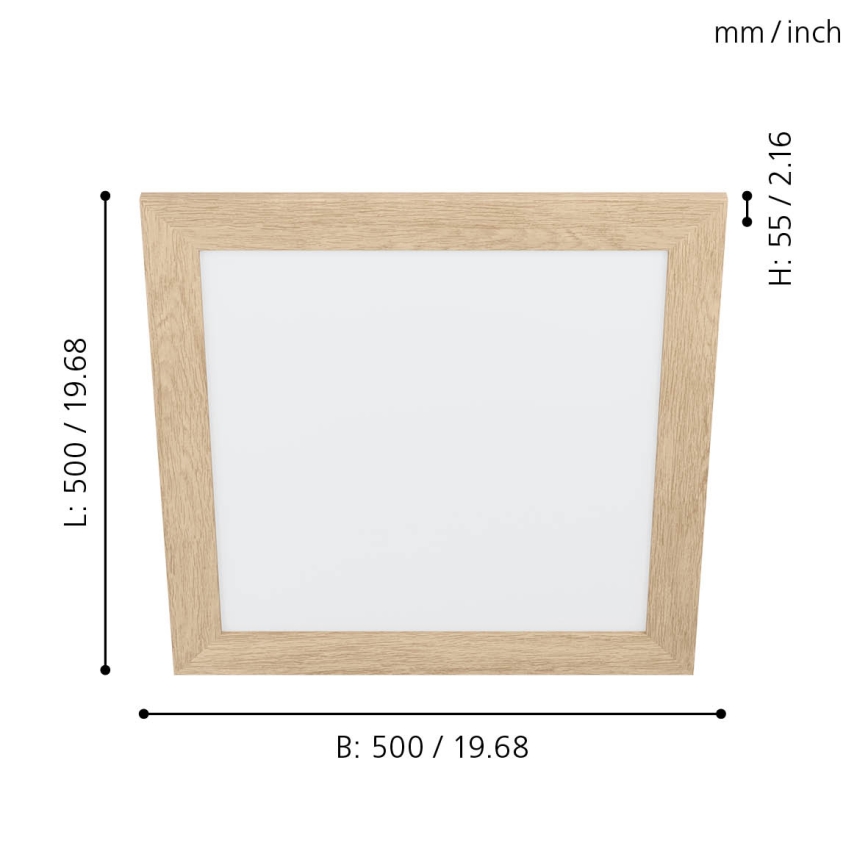 Eglo - LED Kattovalo LED/20W/230V 500x500 mm