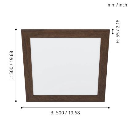 Eglo - LED-kattovalo LED/20W/230V 500x500 mm