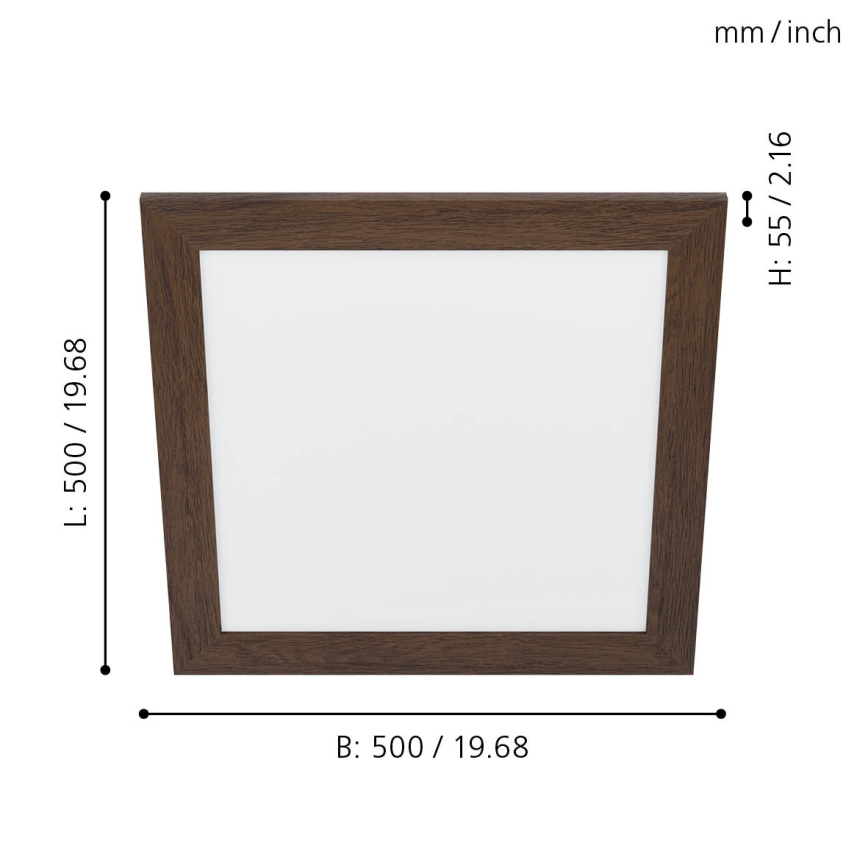 Eglo - LED-kattovalo LED/20W/230V 500x500 mm