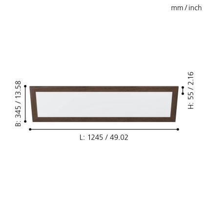 Eglo 99476 - LED Kattovalaisin PIGLIONASSO LED/32W/230V 345x1245 mm
