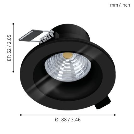 Eglo - LED Himmennettävä kylpyhuoneen upotettu valo  LED/6W/230V 2700K IP44