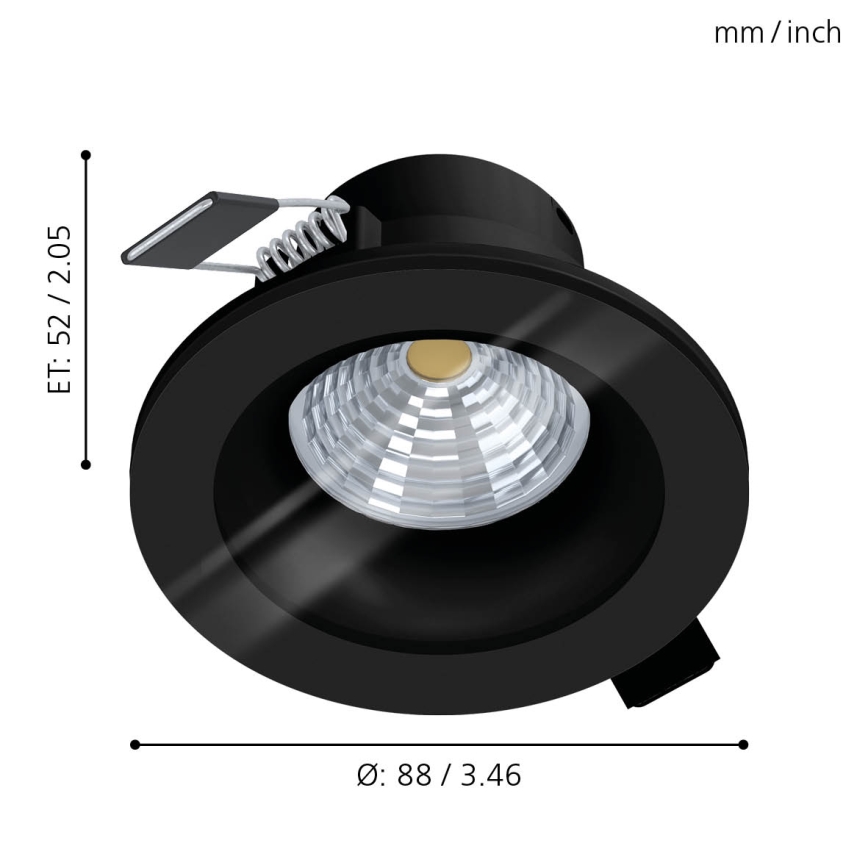 Eglo - LED Himmennettävä kylpyhuoneen upotettu valo  LED/6W/230V 2700K IP44