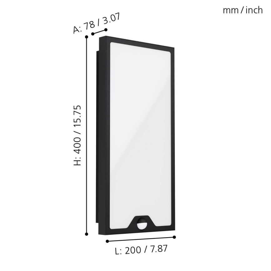 Eglo - LED-ulkoseinävalaisin anturilla LED / 16W / 230V IP44