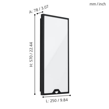 Eglo - LED Ulkoseinävalo sensorilla  LED/18,5W/230V IP44