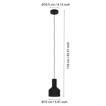 Eglo - Kattokruunu johdossa 1xE27/40W/230V