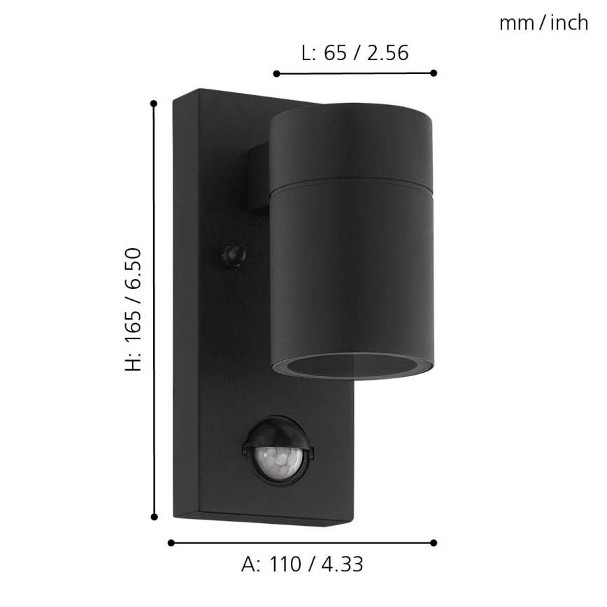 Eglo - LED-ulkoseinävalaisin anturilla 1xGU10 / 3W / 230V IP44