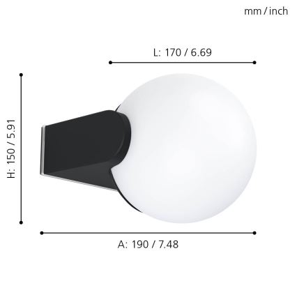Eglo - Ulkoseinävalaisin 1xE27 / 15W / 230V IP44