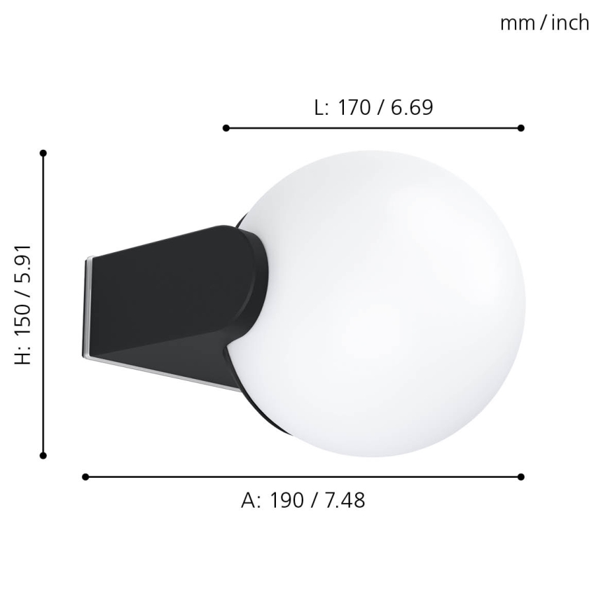 Eglo - Ulkoseinävalaisin 1xE27 / 15W / 230V IP44