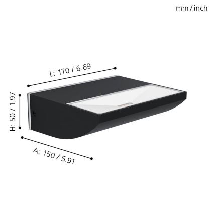 Eglo - LED-ulkoseinävalaisin LED / 10,5W / 230V IP44