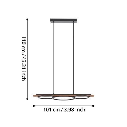 Eglo - Himmennettävä LED-kattokruunu johdossa LED/40,5W/230V