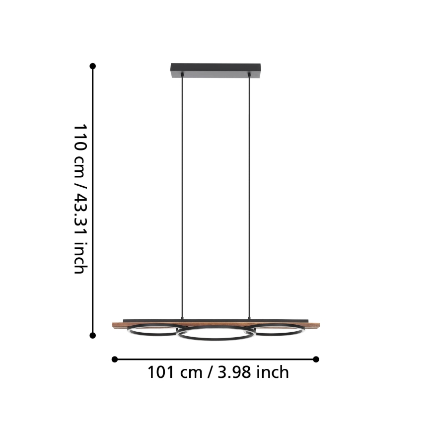 Eglo - Himmennettävä LED-kattokruunu johdossa LED/40,5W/230V