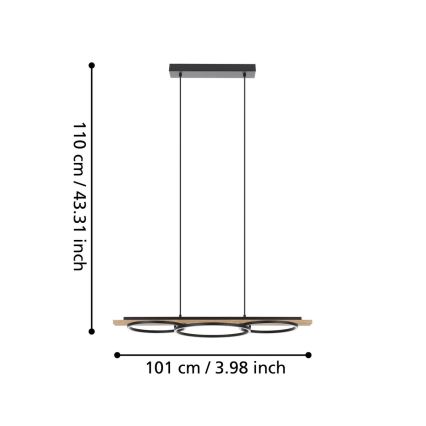 Eglo - Himmennettävä LED-kattokruunu johdossa LED/40,5W/230V