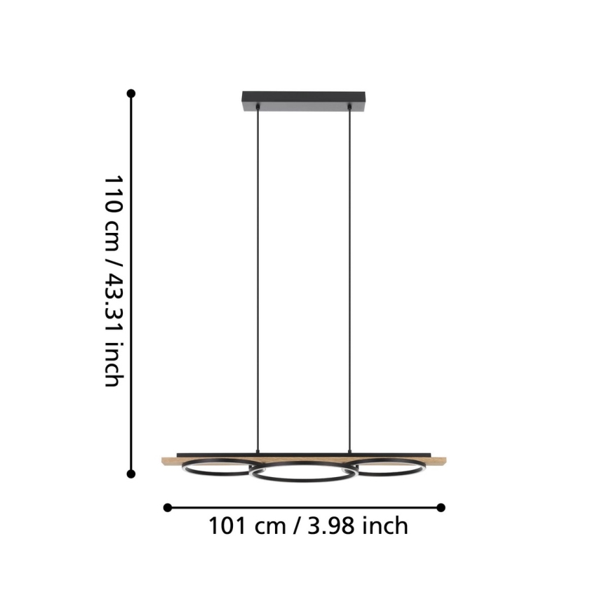 Eglo - Himmennettävä LED-kattokruunu johdossa LED/40,5W/230V