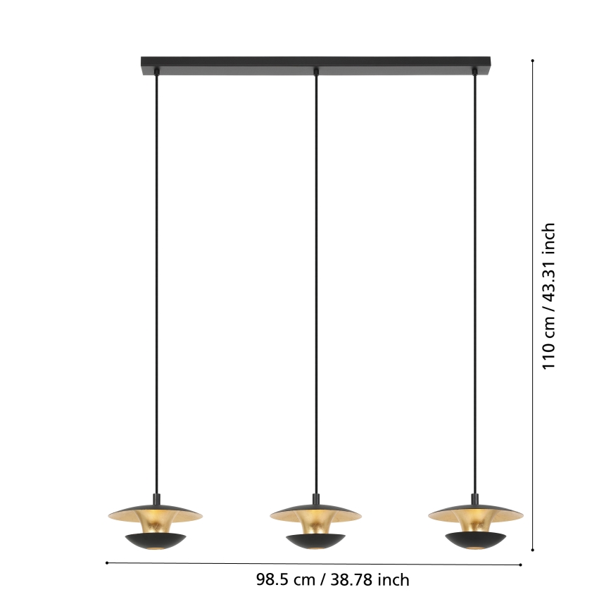 Eglo - LED-kattokruunu johdossa 3xGU10/4,5W/230V