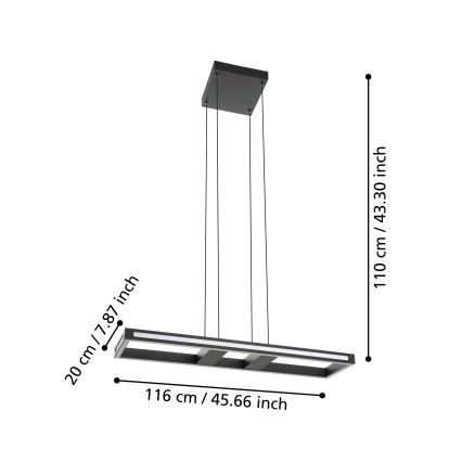 Eglo - Himmennettävä LED-kattokruunu johdossa LED/21W/230V 2700-6500K