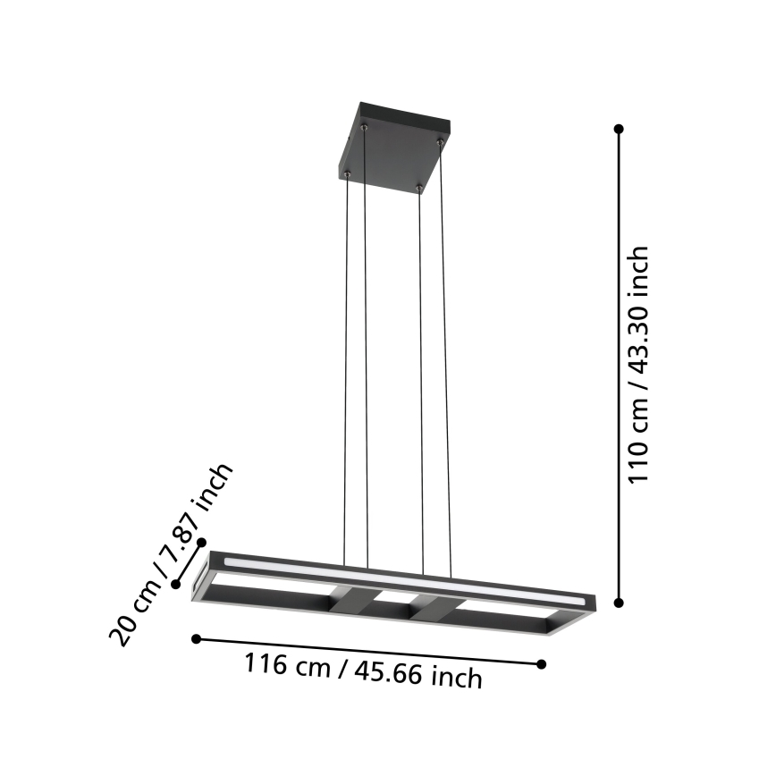 Eglo - Himmennettävä LED-kattokruunu johdossa LED/21W/230V 2700-6500K
