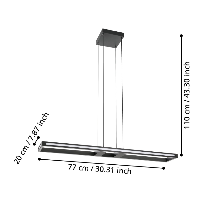 Eglo - Himmennettävä LED-kattokruunu johdossa LED/33W/230V 2700-6500K