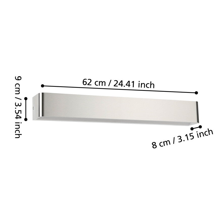 Eglo - LED-seinävalaisin kylpyhuoneeseen LED/26,5W/230V 3000K IP44 mattakromi