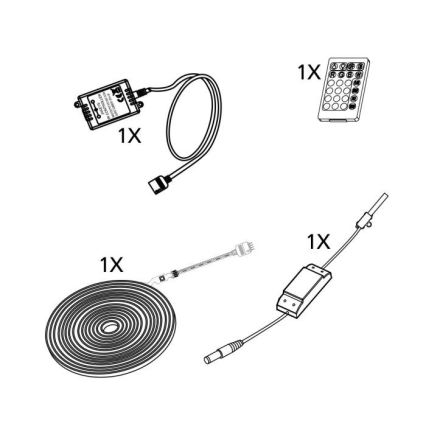 Eglo - LED Himmennettävä nauha 5m LED/23W/24/230V 2700-6500K + kauko-ohjain
