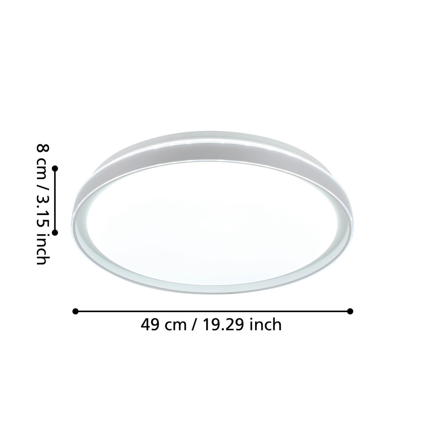 Eglo - LED Himmennettävä kattovalo LED/40W/230V 3000-6500K+ kauko-ohjain