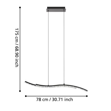 Eglo - LED-kattokruunu johdossa LED/21,5W/230V