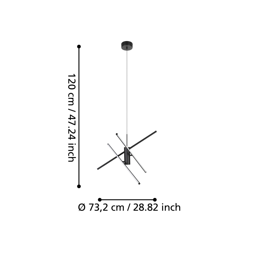 Eglo - LED Himmennettävä kattokruunu johdossa LED/29W/230V