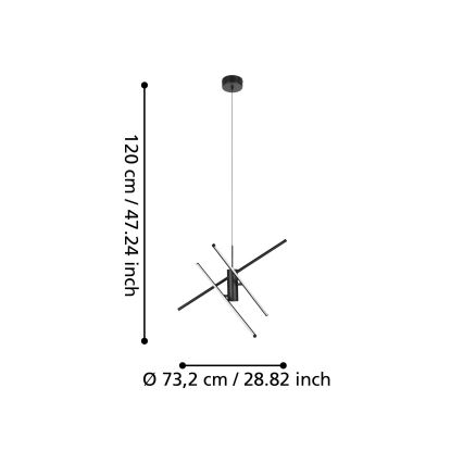 Eglo - LED Himmennettävä kattokruunu johdossa LED/29W/230V