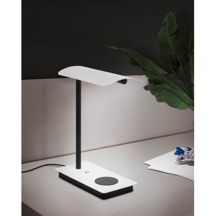 Eglo - LED Himmennettävä kosketuspöytävalaisin langattomalla latauksella LED/5,8W/230V valkoinen