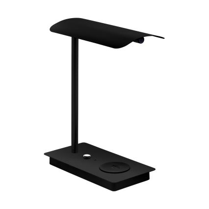 Eglo - LED Himmennettävä kosketuspöytävalaisin langattomalla latauksella LED/5,8W/230V musta