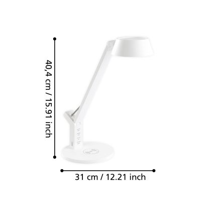 Eglo - LED Kosketus himmennettävä pöytävalaisin  LED/4,8W/230V valkoinen