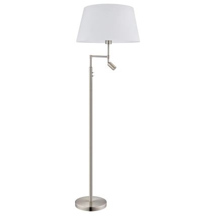 Eglo/Edi Valaistus - LED-lattiavalaisin SANTANDER 1xE27/11W/230V + LED/2,3W mattakromi