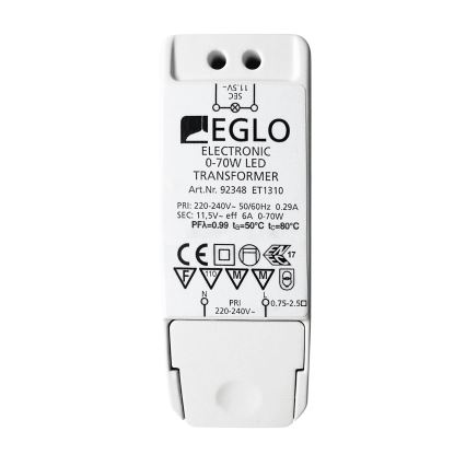 Eglo - Elektroninen muuntaja EINBAUSPOT 70W/230V/11,5V AC
