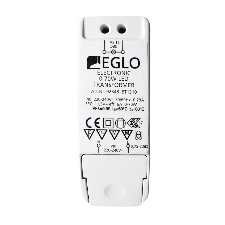 Eglo - Elektroninen muuntaja EINBAUSPOT 70W/230V/11,5V AC