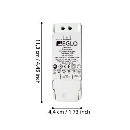 Eglo - Elektroninen muuntaja EINBAUSPOT 70W/230V/11,5V AC