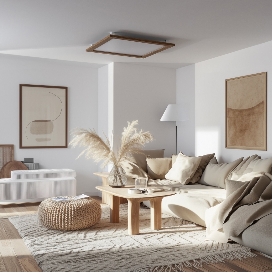 Eglo - Himmennettänä LED-paneeli SALOBRENA-TW WOOD LED/32,5W/230V 2700-6500K 64x64 cm ruskea + kauko-ohjaus
