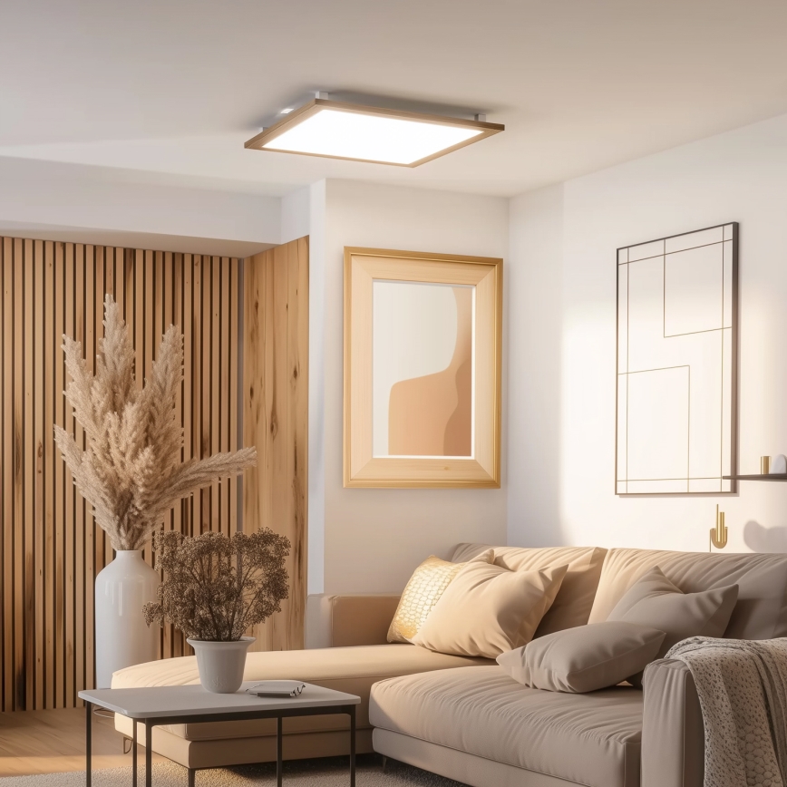 Eglo - Himmennettänä LED-paneeli SALOBRENA-TW WOOD LED/32,5W/230V 2700-6500K 64x64 cm ruskea + kauko-ohjaus
